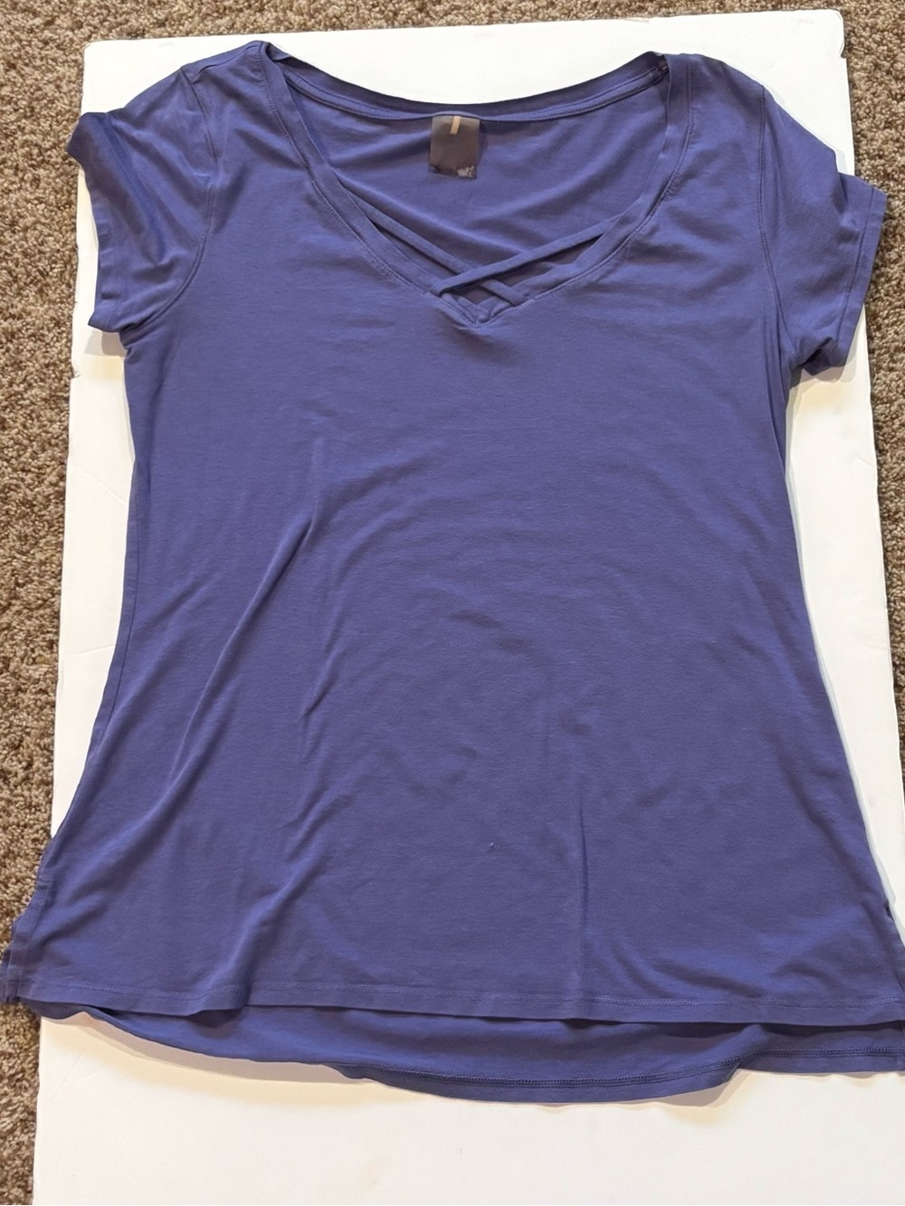 Women’s Short Sleeve V-Neck Tee in Periwinkle Blue